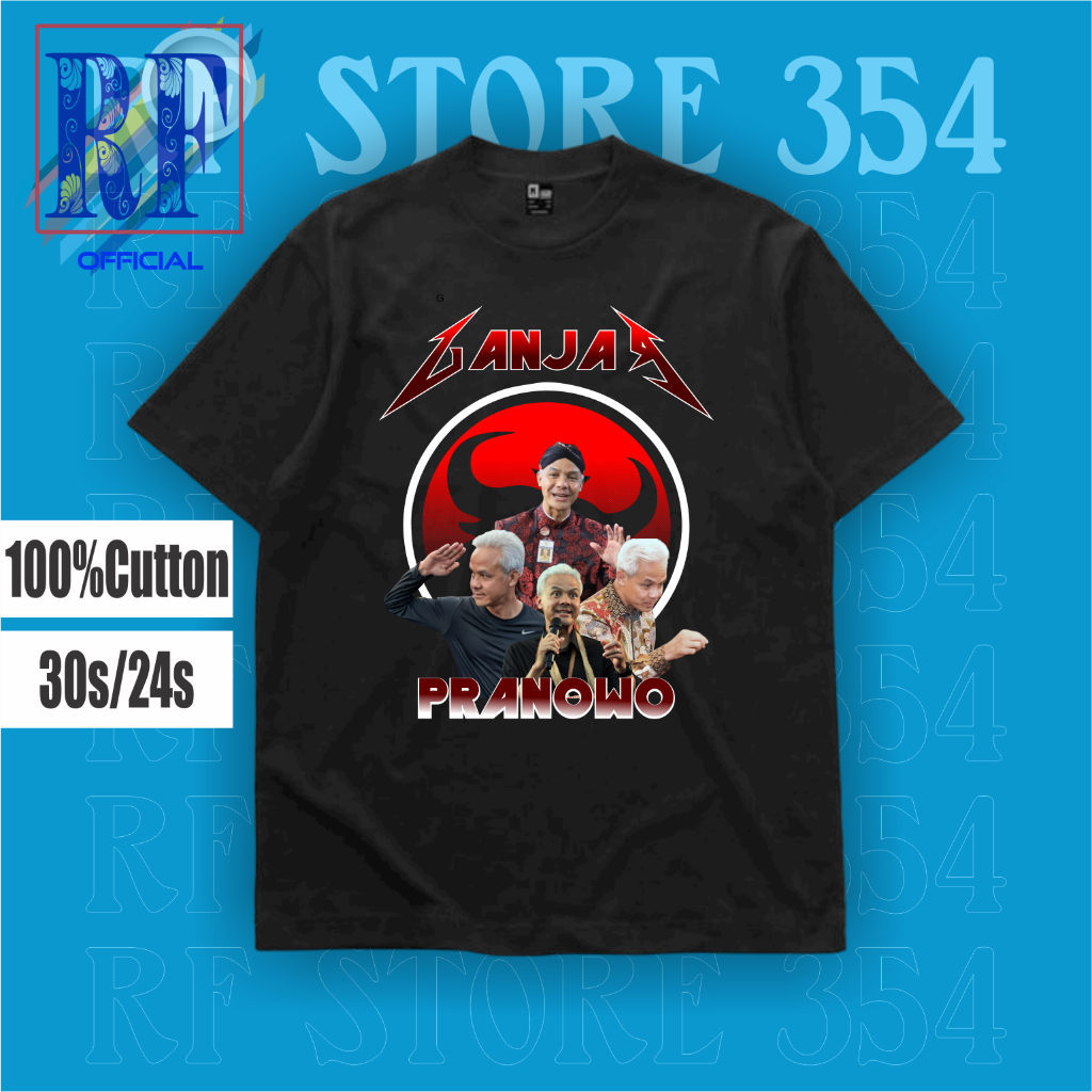 Kaos Baju GANJAR PRANOWO Oppa Rap Tee | Tshirt PDIP PDI PERJUANGAN | TSHIRT PARTAI DEMOKRASI INDONES