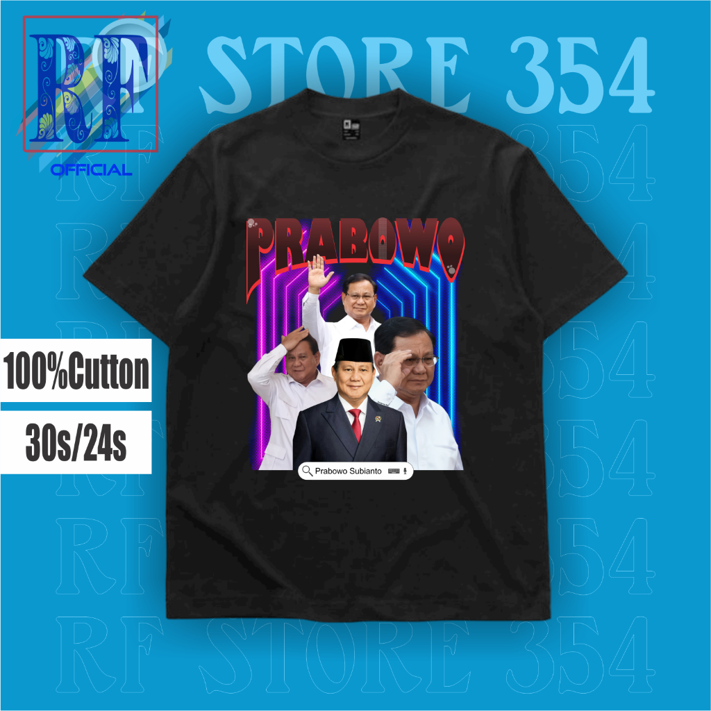 Kaos Baju PRABOWO SUBIANTO Rap Tee | Tshirt PRABOWO BOOTLEG Oversize Hitam Vintage | BOOTLEG | Distr
