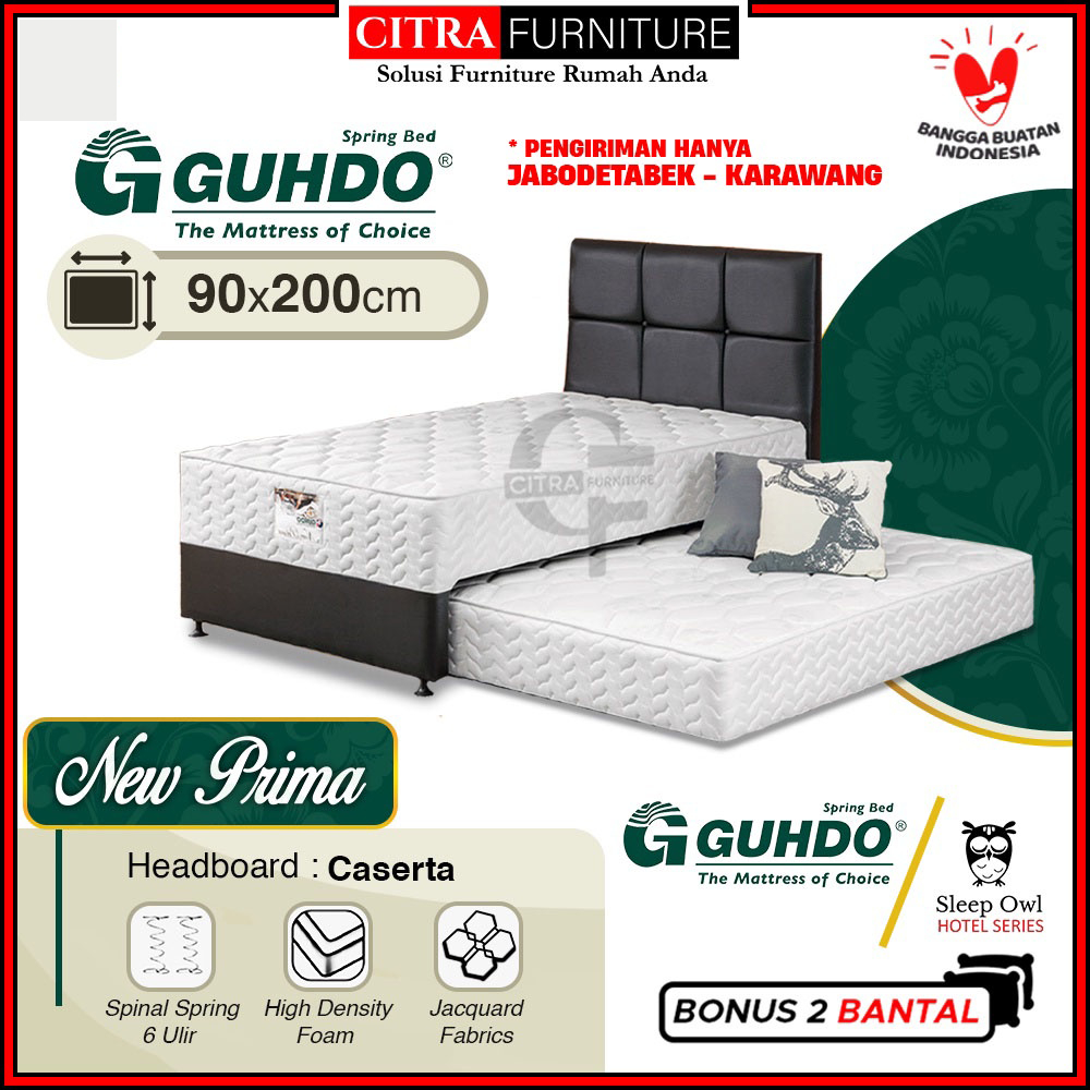 Guhdo Spring bed 2in1 New Prima Twin Bed 90 -Kasur Springbed Sorong