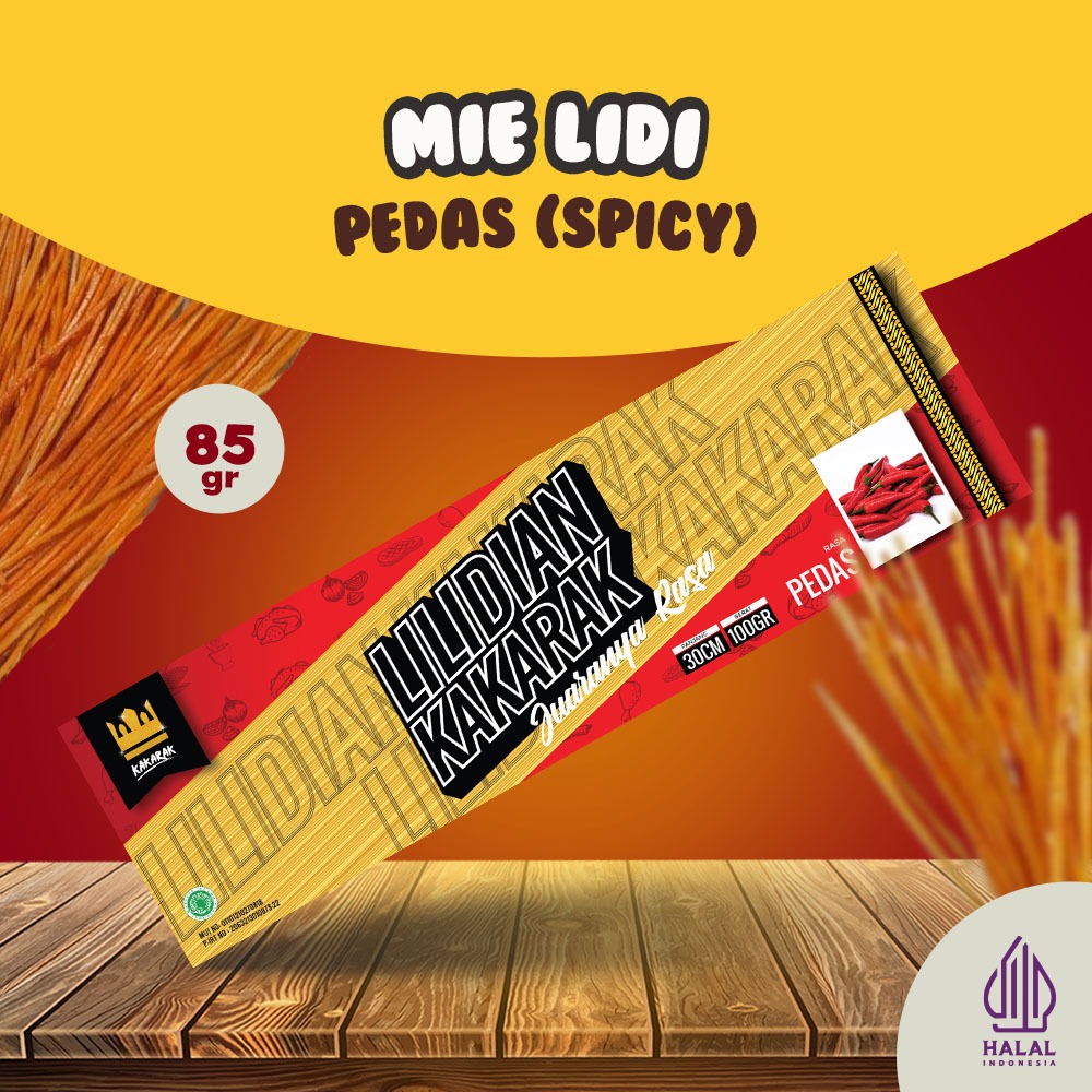 

Kakarak - Lilidian Mie Lidi Cemilan Panjang 30CM Rasa Hot Spicy - 85gr