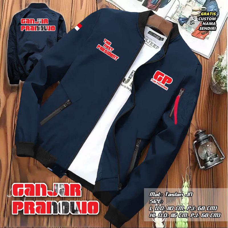 JAKET BOMBER RELAWAN GANJAR PRANOWO / BOMBER GAMA / GANJAR FOR PRESIDEN