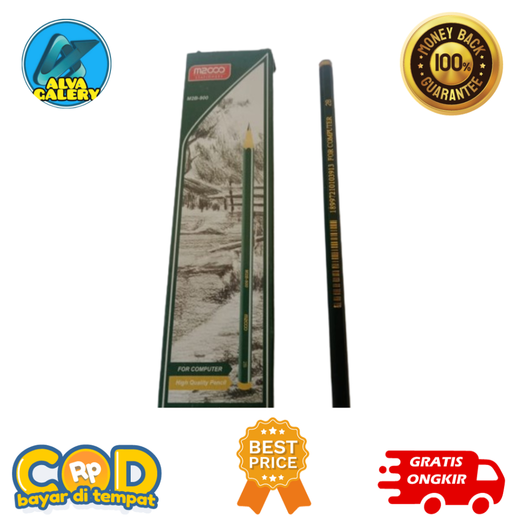 

Pensil 2B M2000, Pensil For Computer, Pensil 2B Hijau