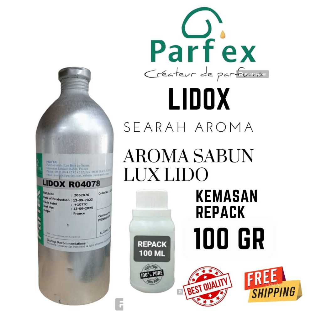 100 GR LIDOX BY PARFEX SEARAH AROMA SABUN LVX LIDO BIBIT MURNI KEMASAN REPACK