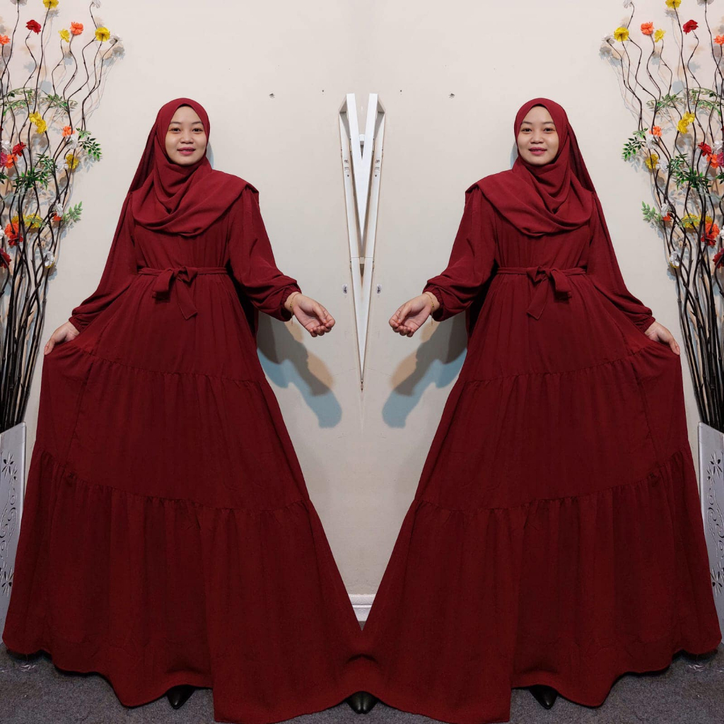 SYARI PASHMINA GAMIS SYARI WANITA BAHAN CRINKLE AIRFLOW