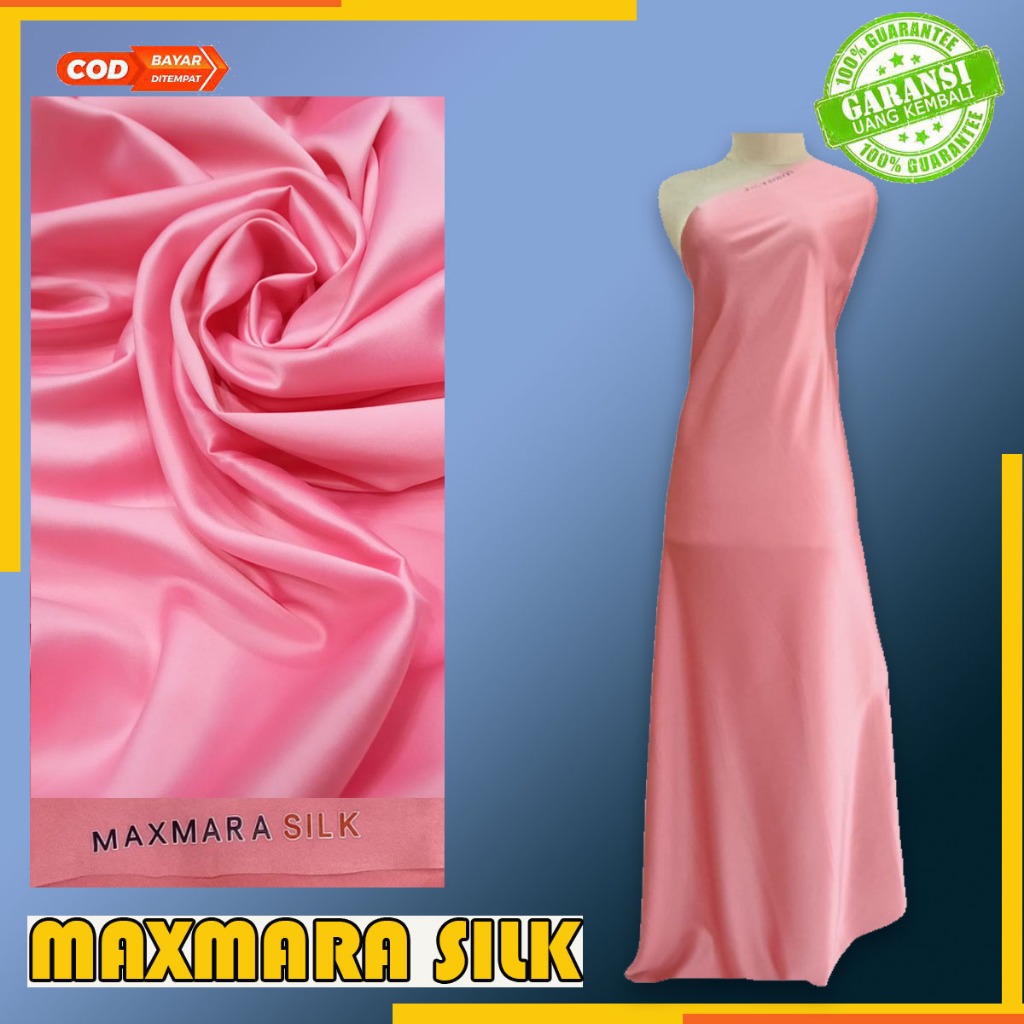 bahan kain satin meteran maxmara silk lux premium bahan baju bridesmaid