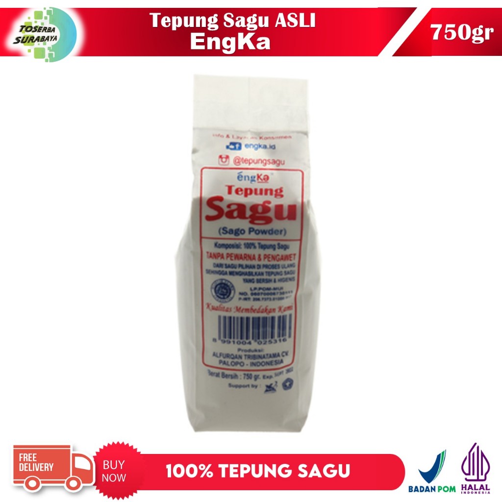 

Tepung Sagu ENGKA 750gr - Tepung Sagu ASLI 100% Dari Pohon Sagu