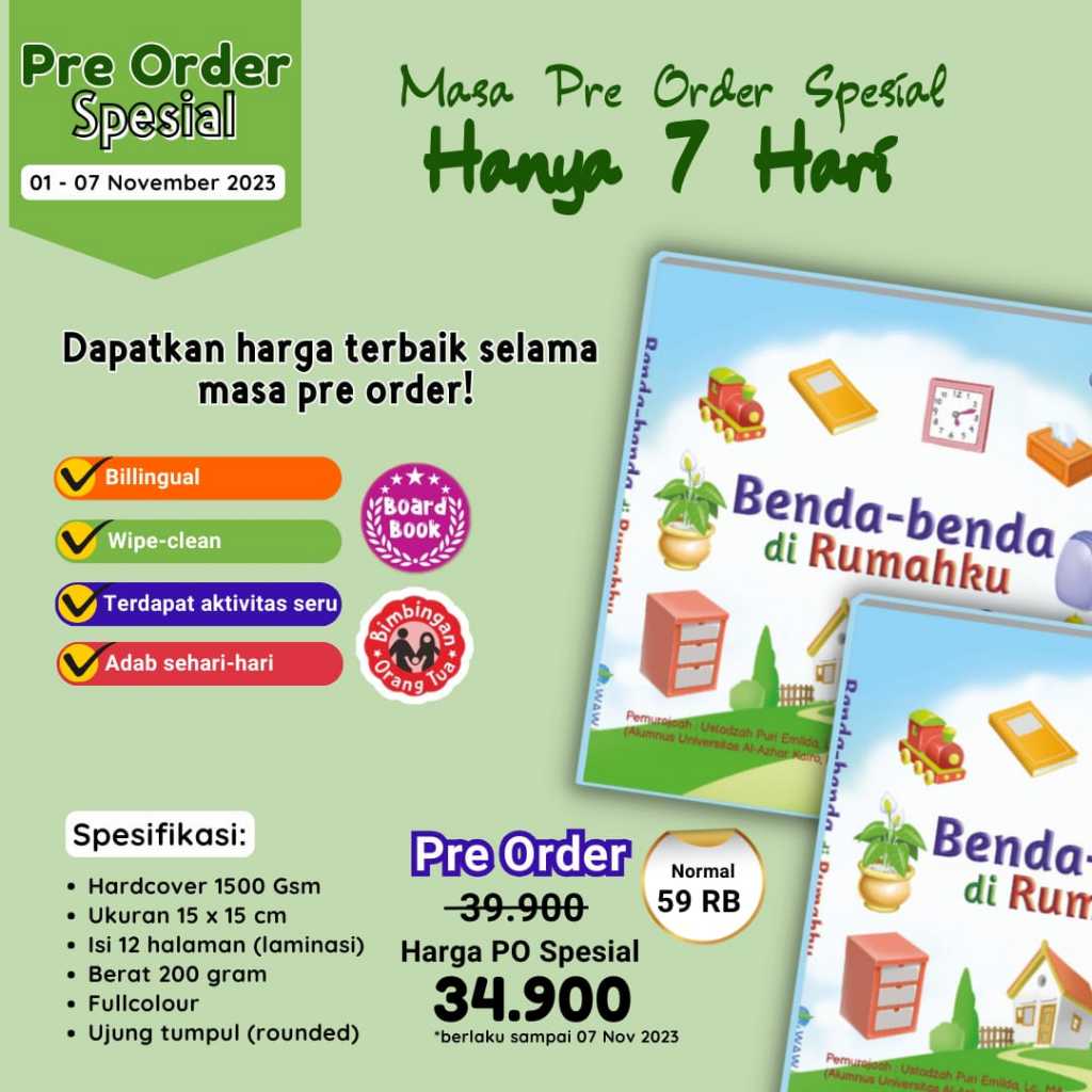 [Ready Stock] Boardbook Benda-benda di Rumahku