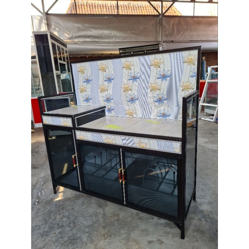 Meja kompor / rak dapur aluminium  / lemari kitchen set untuk meja dapur