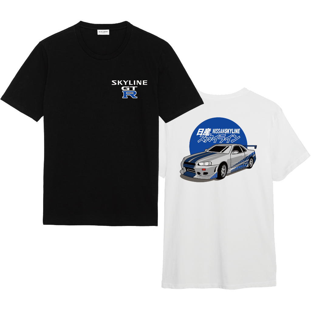 Kaos T-shirt Baju Mobil Skyline GTR R34 Paul Walker JDM Car Keren Distro Unisex Premium Quality