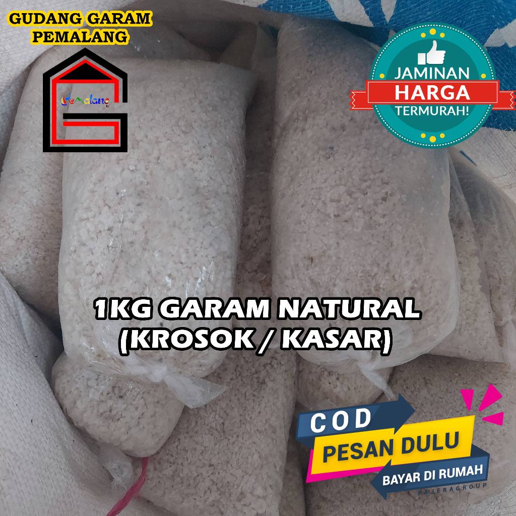 

1Kg Garam Krosok / Garam Kasar / Garam Mandi Alami 100% Natural Sea Salt by GUDANG GARAM PEMALANG
