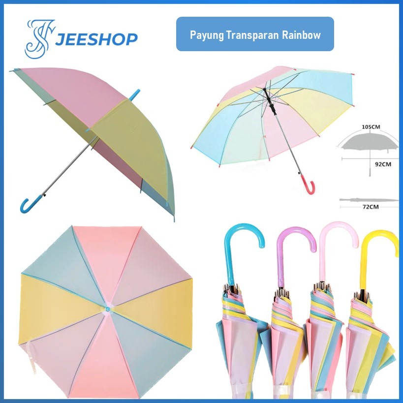Payung Rainbow Japan Korea Style Payung Pelangi Warna Warni Serbaguna