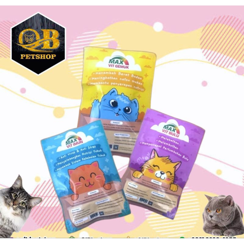 MAX VIT Kucing isi 5 kapsul / vit Anabul