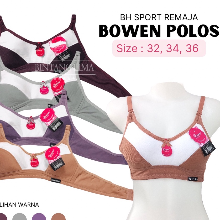 Bestseller BH Sport | Sport Bra | Busa Tipis | ABG Remaja BOWEN polos | Bra Wanita