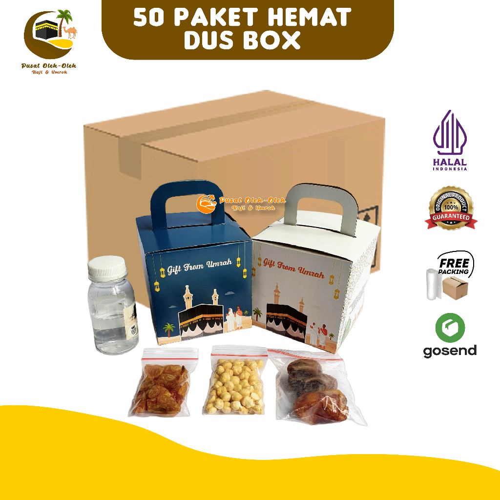 

Paket Oleh Oleh Haji dan Umroh Ekonomis dus Box per 50 pcs