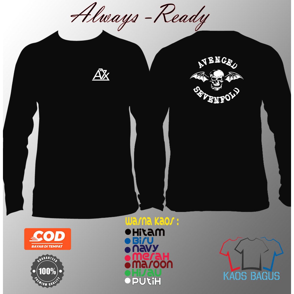 Kaos Baju Lengan Panjang AVENGED SEVENFOLD Kaos Distro Musik