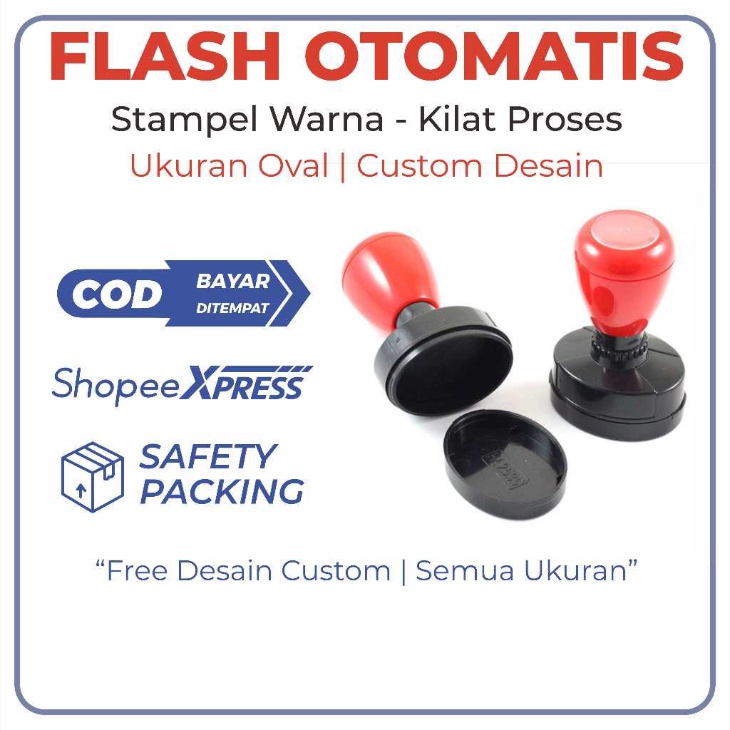 

STEMPEL FLASH [KILAT CUSTOM] OVAL STEMPEL 2 WARNA HARGA TETAP | STEMPEL KILAT