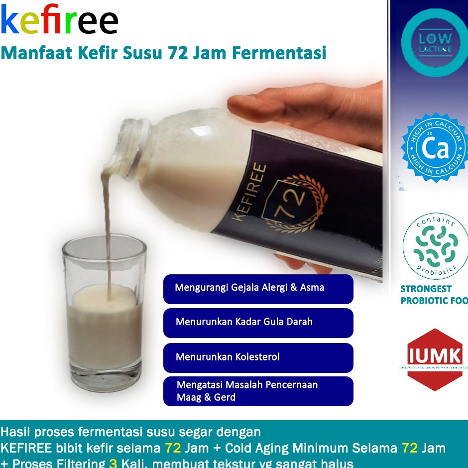 

Hot Sale KEFIR SUSU / MILK KEFIR (72 JAM-NON PASTEURIZED-1 LITER) - KEFIREE Harga Termurah