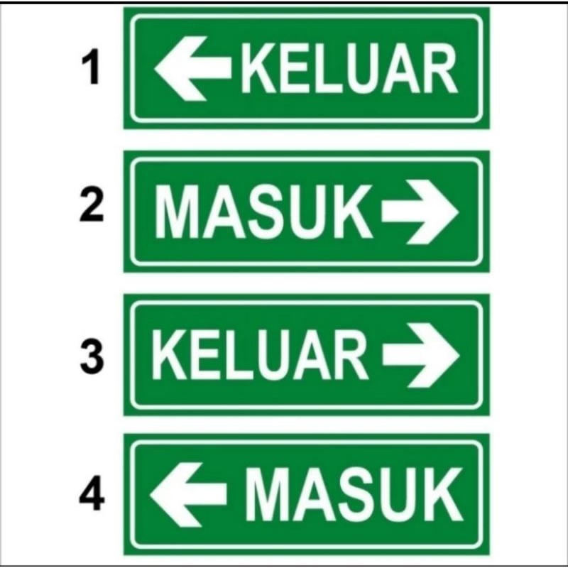 

SIGN STIKER KELUAR/MASUK ( GLOW IN THE DARK ) 10X30 CM