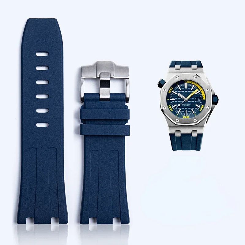 Strap Rubber For Audemars Piguet  Royal Oak 28mm Blue