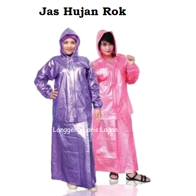 Jas Hujan Rok Polkadot