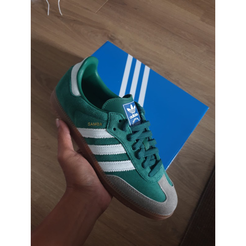 Sepatu Pria Sneakers Adidas Samba OG Collegiate Green 100% Original