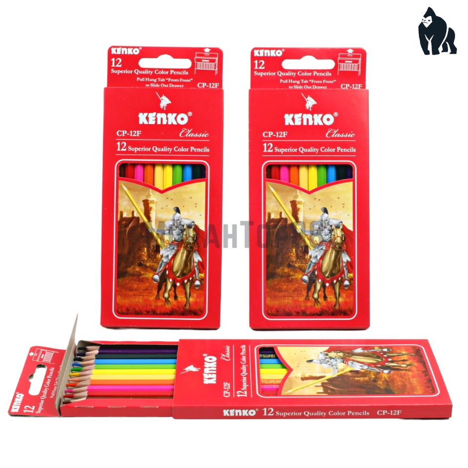 

[KODE PRODUK 8PVOD7635] Pensil 12 Warna Panjang Kenko / Color Pencil CP-12F Full Paper Box Classic / Coloring Set