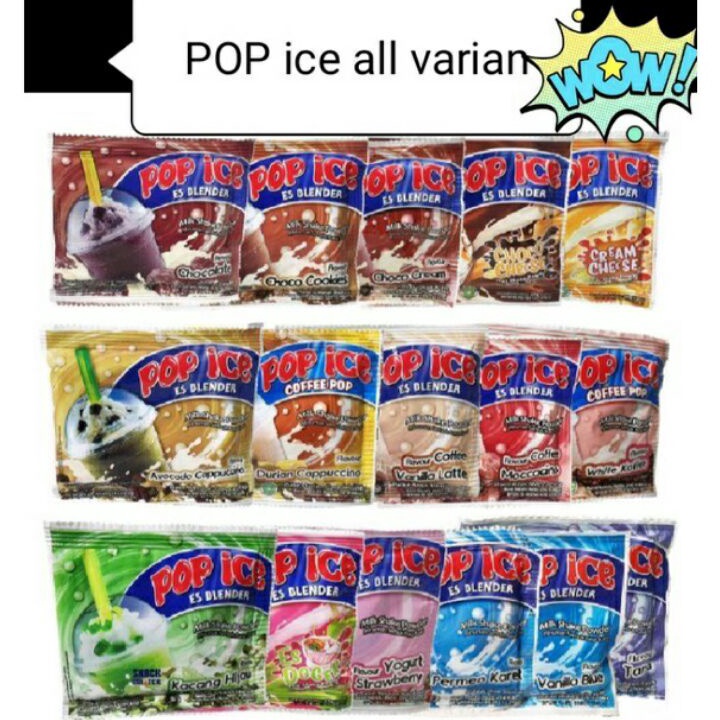 

✤Best Product❀↓ POP ICE / ES BLENDER MINUMAN SERBUK ANEKA RASA 1 Renceng ISI 10 Sachet S83 ❈