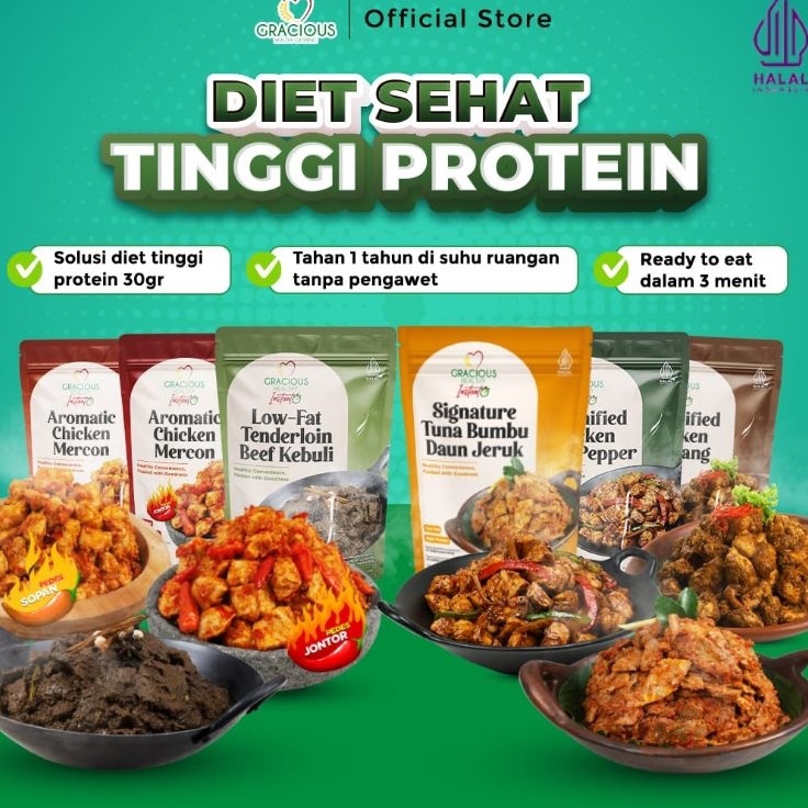 

Harga Murah GRACIOUS HEALTHY INSTANT [Makanan Sehat Siap Saji , Tanpa Bahan Pengawet, Tahan Hingga 6 Bulan suhu ruang] Stock Banyak