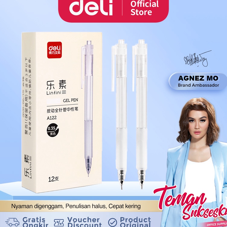 

Readystock Deli Gel Pen / Pulpen Gel 0.35 mm Penulisan Halus Nyaman Digenggam A122