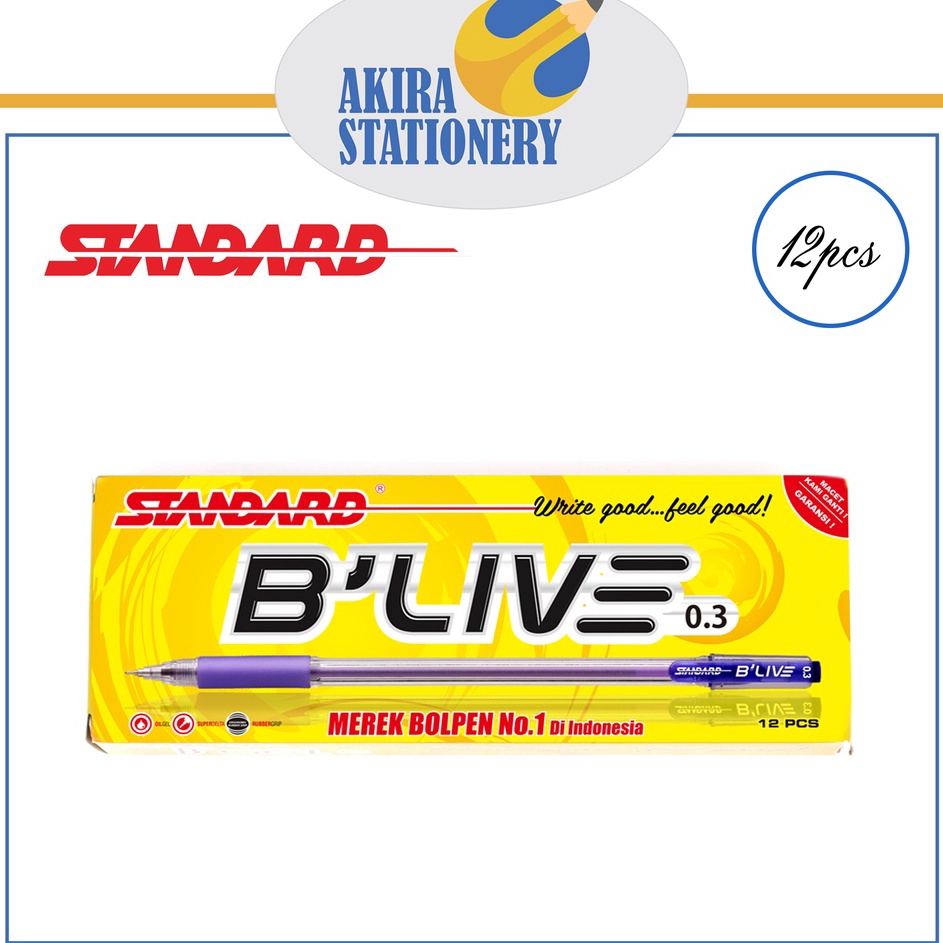 

Paling Popular PULPEN / PEN / PENA STANDARD B'Live 0.3 [HITAM & BIRU] (12PCS)