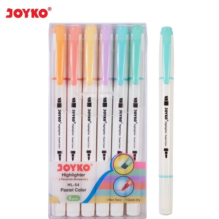 

R33ady Highlighter 6 warna Joyko HL-54 1 Set 6 Pcs 6 Warna (set) Stock Ada