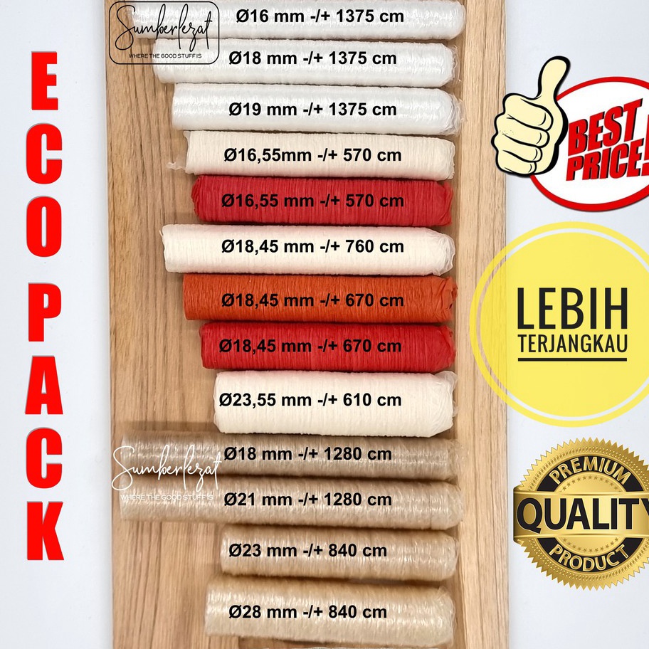 

Harga Termurah ECO PACK - Casing Kulit Selongsong Sosis Plastik Selulosa Kolagen Collagen Edible Halal Food Grade Harga Murah
