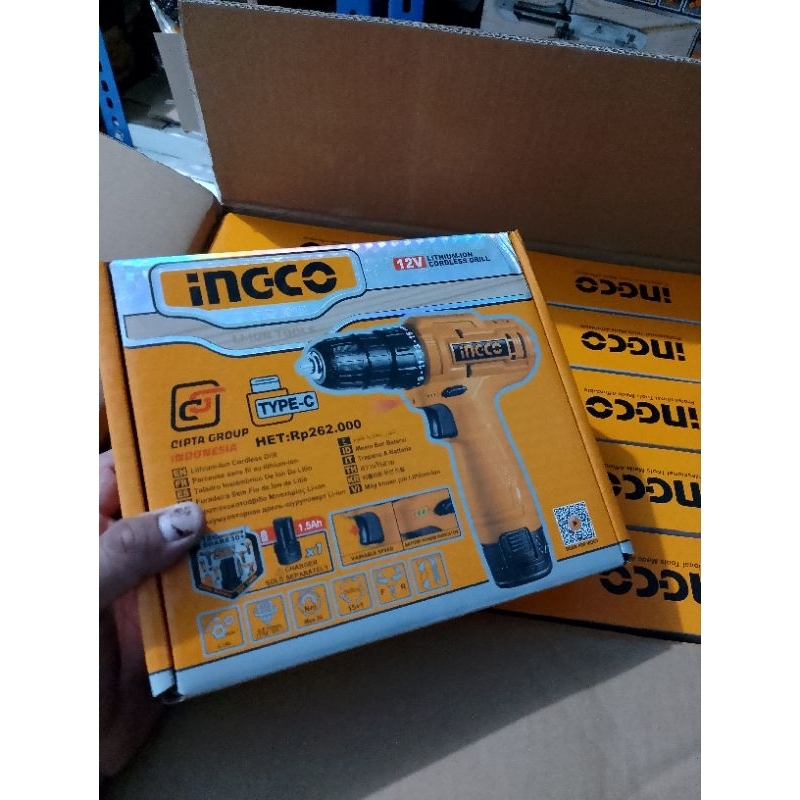 Bor Cordless 12 Volt Ingco CDLI12422C