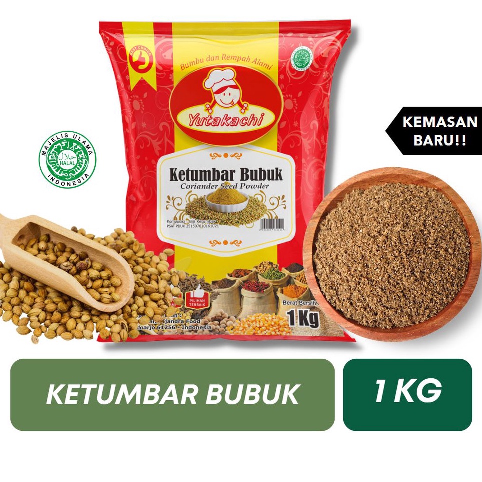

[KODE T0BFK] Ketumbar Bubuk Murni Asli 1Kg Yutakachi / Ground Coriander Powder / Kualitas Premium Bumbu Rempah Bubuk Pusat Bumbu