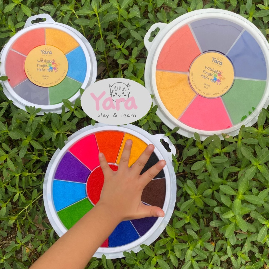 

[KODE PRODUK ZPJGZ8676] Yara Jumbo Washable Finger Stamp Pad Hand Paint for Craft and Sensory Play Bantal Cap Jari Tangan