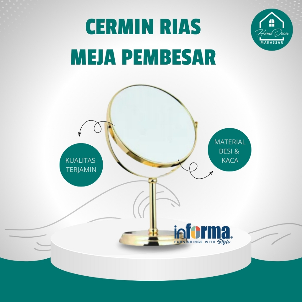 Informa Cermin Rias Meja Pembesaran 2x - Cermin Bulat Informa