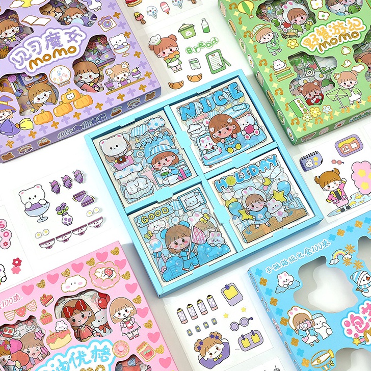 

[KODE PRODUK T90Q89148] Stiker 2D 100 Lembar Sticker Momo Kartun Korea Lucu Anti Air Water Proof MOMO ASLI