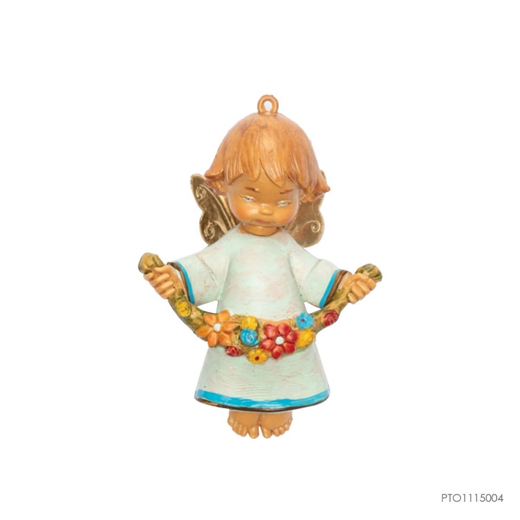Patung Getah Damar Angel With Flower 10cm Getah Damar Italy