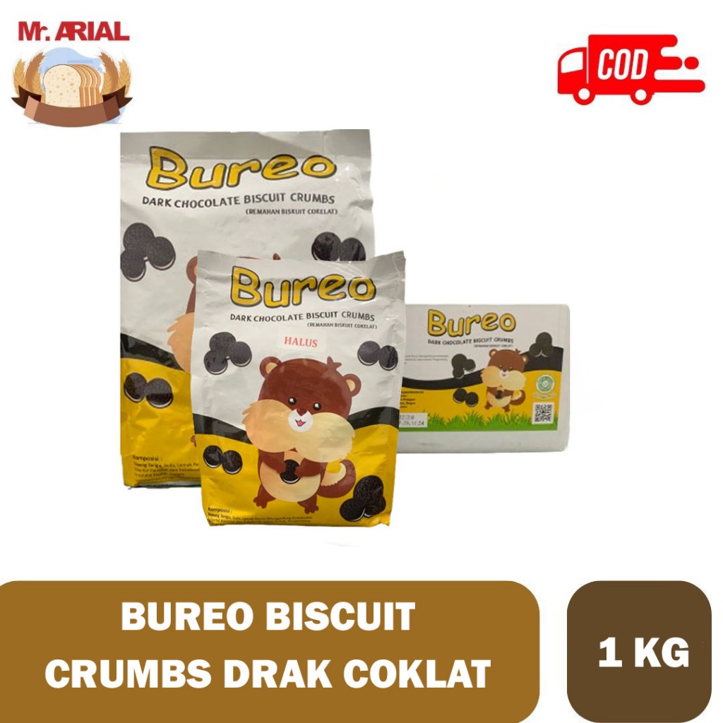 

BUREO (DARK CHOCOLATE) BISCUIT CRUMBS KASAR / HALUS 1 KG