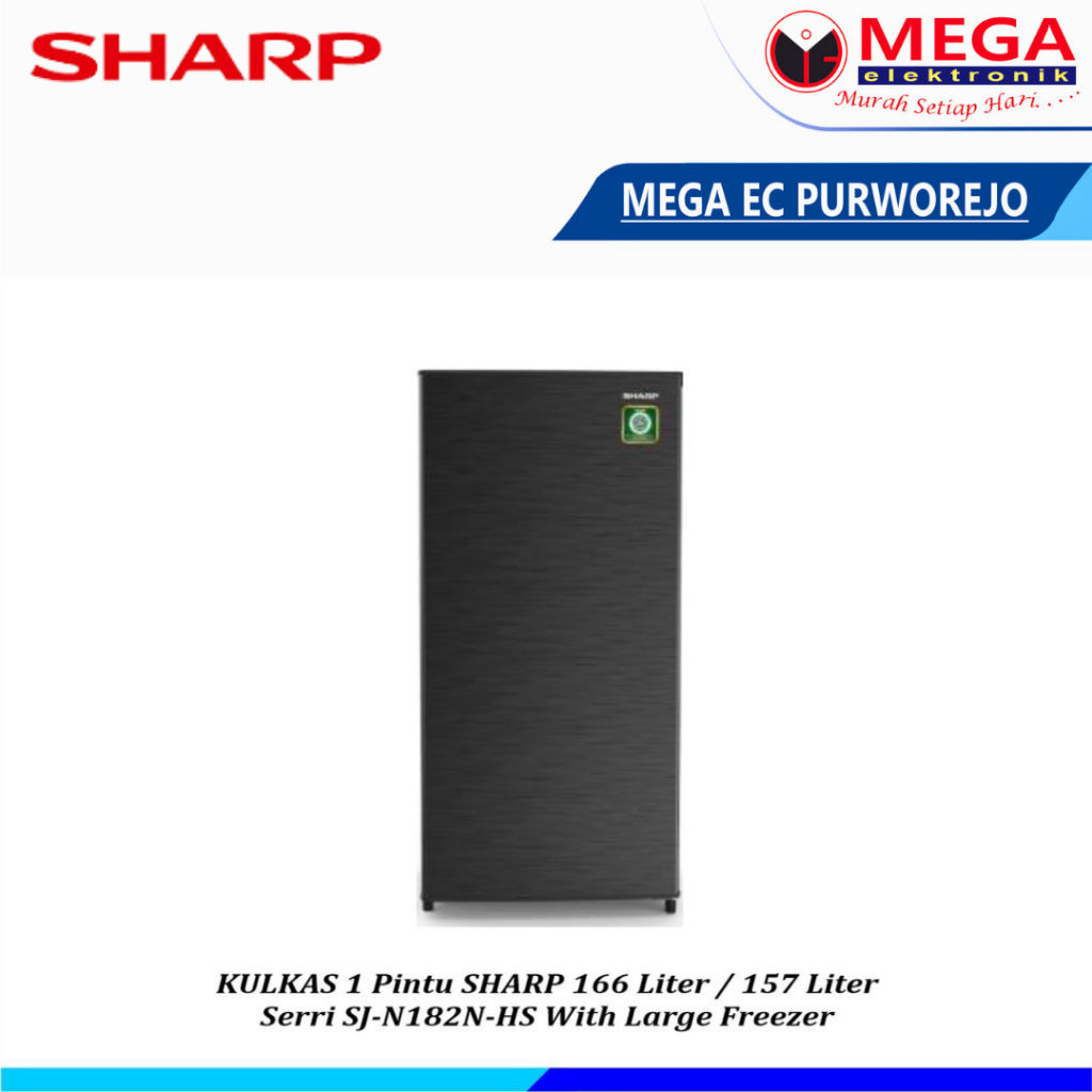 LEMARI ES SHARP 1 PINTU SJ-N182N-HS / SJ N182N HS / SJN182NHS KULKAS