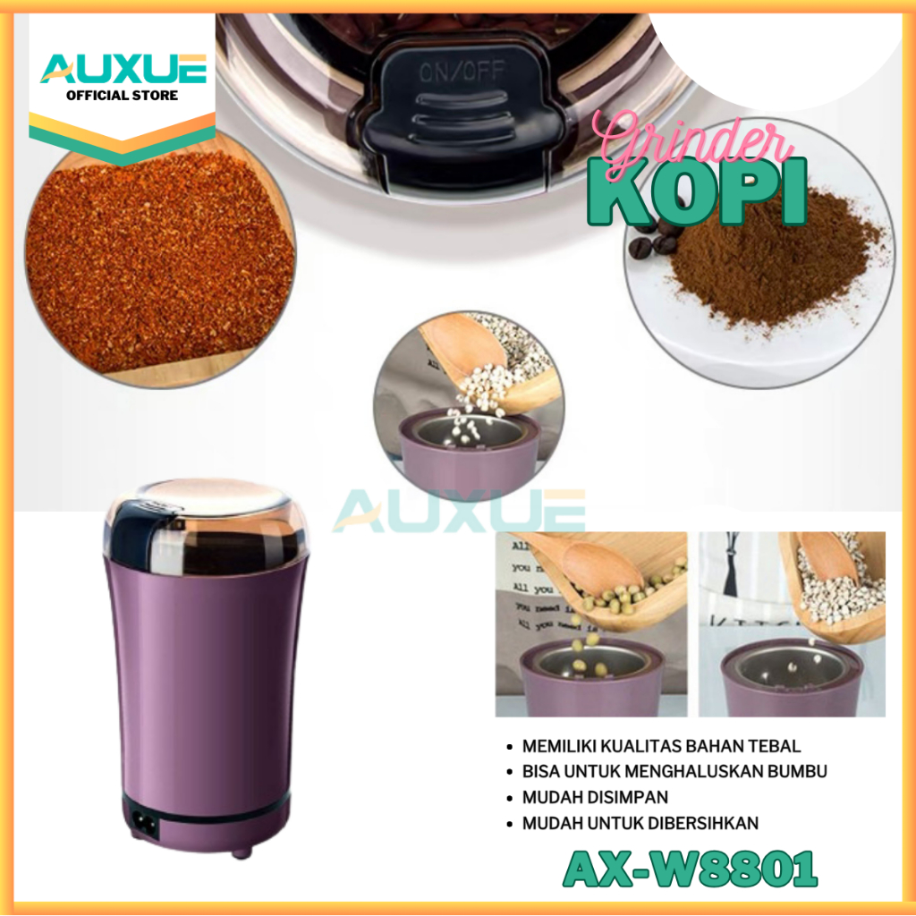 AUXUE [COD]  Mesin Blender Chopper Bubuk Pengiling Kopi Cabe Beras Kacang Biji Portable Multifungsi 