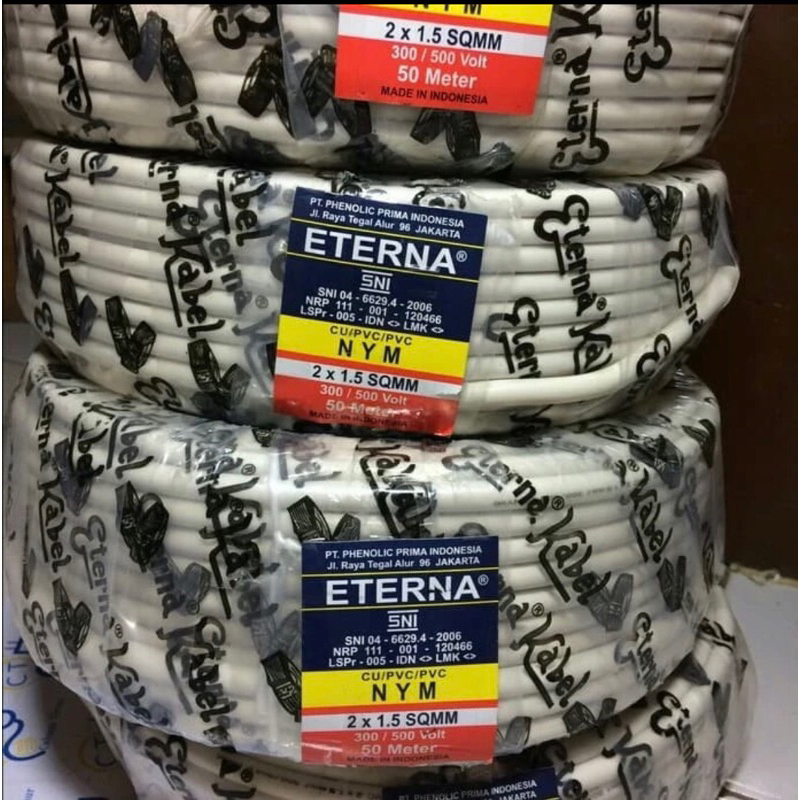 ETERNA Kabel Listrik NYM 2x1.5 Kabel Eterna Kawat Kabel Listrik Isi 2