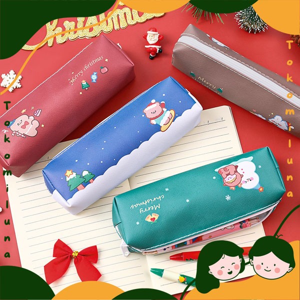 

Kotak pensil natal tempat pensil christmas souvenir kado hampers lucu cute HB1597