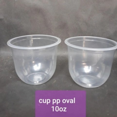 cup polos gelas plastik 10oz oval 7 gram