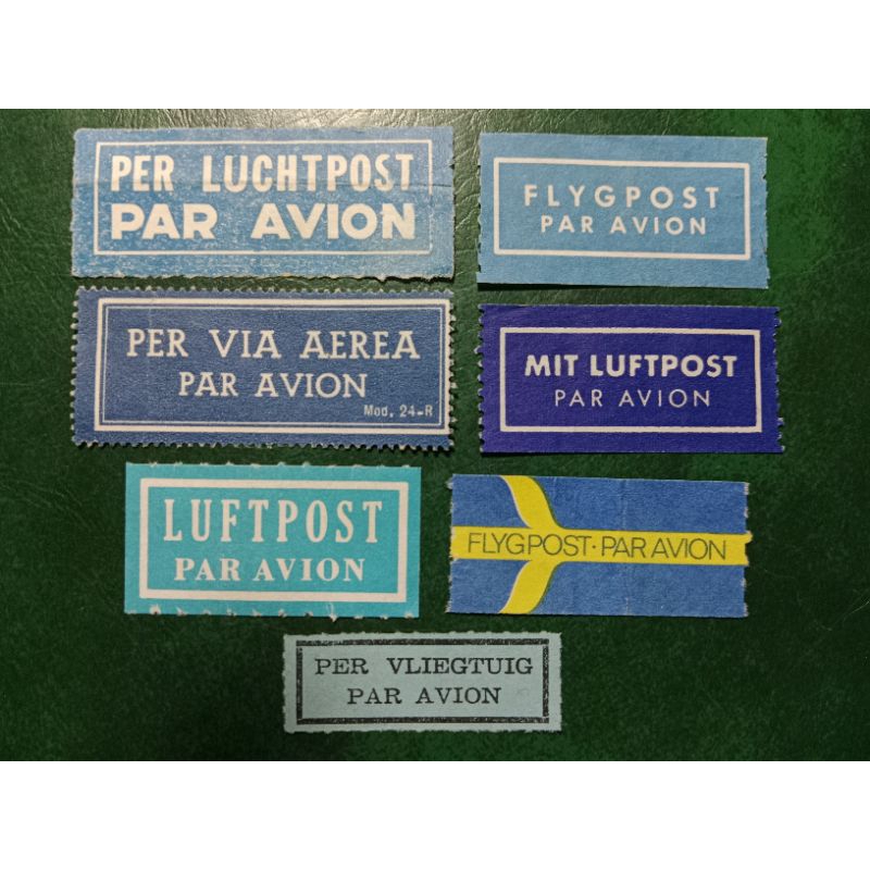 

Label Par Avion 7 pcs Mancanegara campur