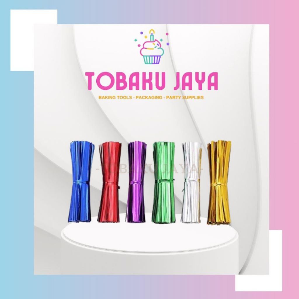 

Tali Kawat Sovenir / Pita Kawat Sovenir / Twist Tie Metalik 10 Cm