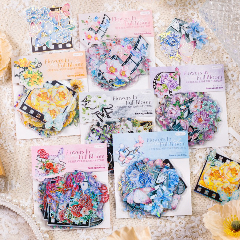 

sticker foil glitter hologram bunga film strip scrapbook