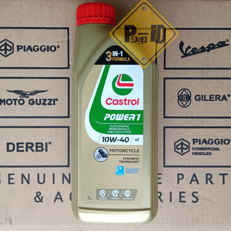 OLI MESIN CASTROL POWER 1 10W-40 (1L) PIAGGIO VESPA MATIC. NEW & ORIGINAL 100%