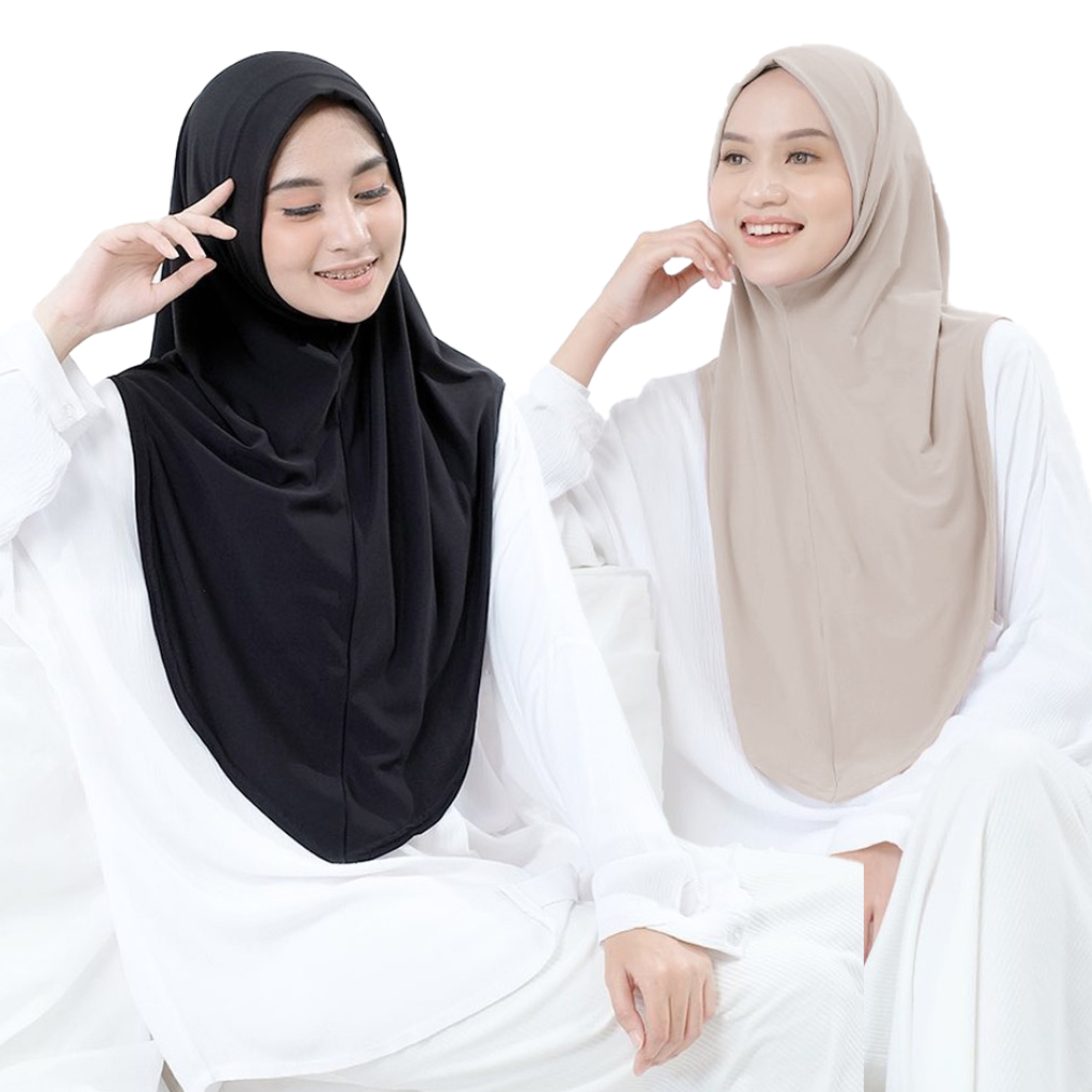 Hijab Bergo Hamidah Non Pet Jersey / Bergo Instan Malay Non Pad Daily Jersey Premium/Kerudung Jumbo Bergo Malay Ukuran L Nonpet Hamidah COD