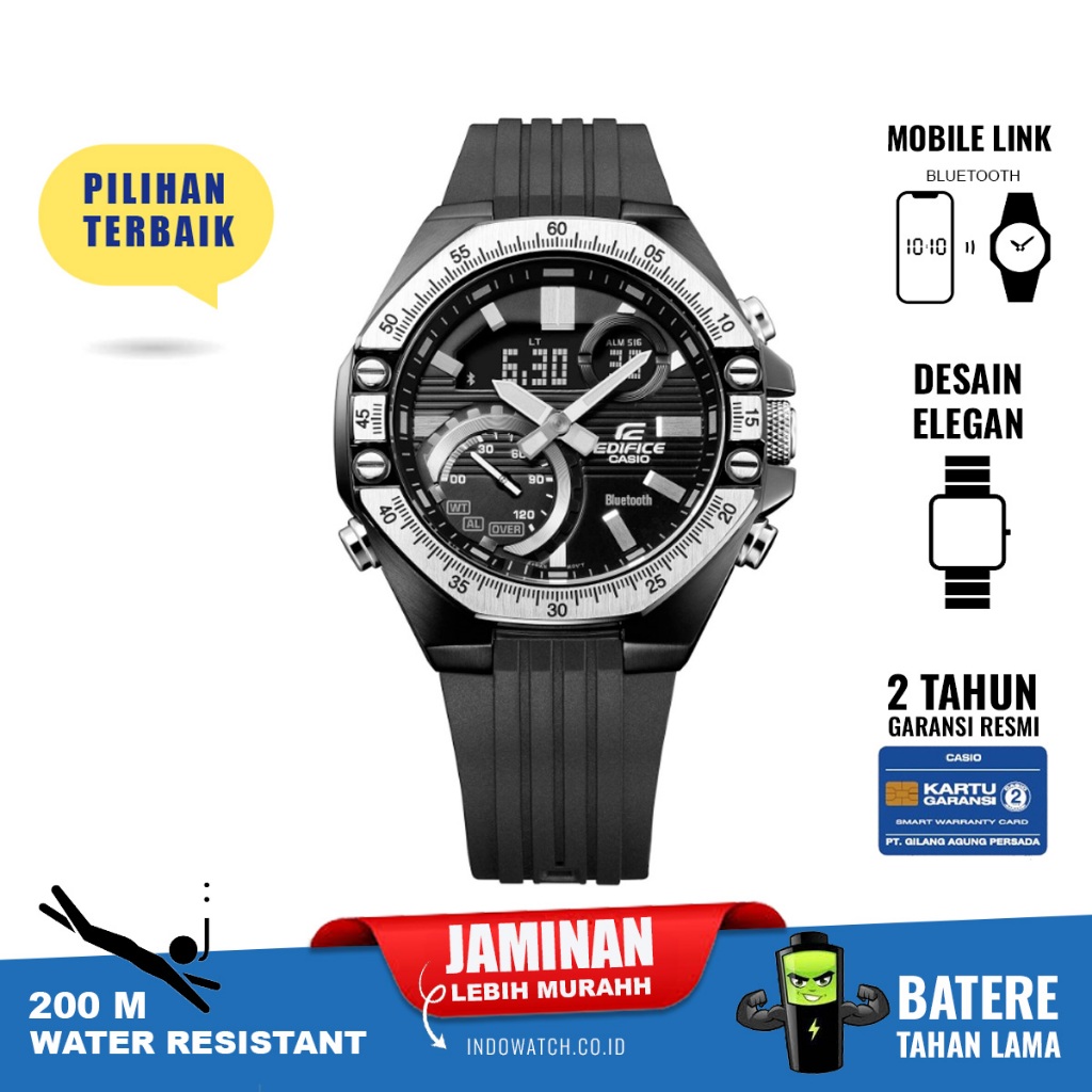 Casio Edifice ECB-10TP-1A ecb10 ecb 10 original garansi resmi